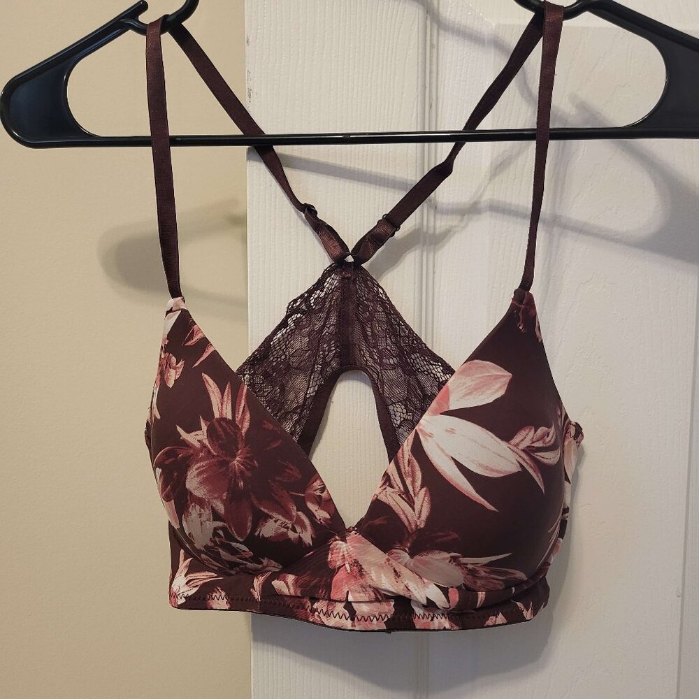 Red Floral Bra